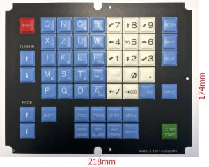 Dùng cho tiện CNC Fanuc 0T, A98L-0001-0568#T Bản VN, decal VN dày 0.5mm có sẵn lớp keo dán.
