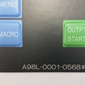 Dùng cho tiện CNC Fanuc 0T, A98L-0001-0568#T Bản VN, decal VN dày 0.5mm có sẵn lớp keo dán.