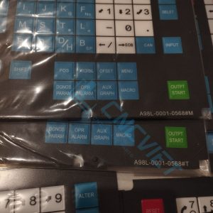 Dùng cho phay CNC Fanuc 0M, A98L-0001-0568#M Bản VN, decal VN dày 0.5mm có sẵn lớp keo dán.