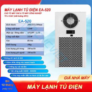 Máy lạnh tủ điện khô EA-500 EA-520 (điều hòa tủ điện) lắp cho tủ điện máy CNC. Loại bỏ lỗi máy móc chập chờn nhất là vào mùa nóng.