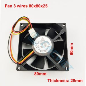 Quạt tản nhiệt CNC 3 dây - Quạt tản nhiệt 3 dây cho máy CNC Fanuc - 80x80x25mm 8025