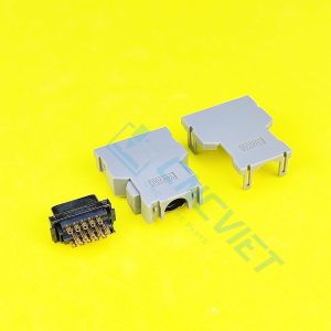 Combo connector Fanuc PCR-20F (combo gồm jack và vỏ hộp) thường dùng trong máy CNC hệ Fanuc, Mitsubishi, Yaskawa, Okuma...