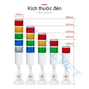 Đèn tháp - Đèn báo CNC - 1/2/3 tầng - Thương hiệu YHKJ - Mới 100%. Chân đế gấp xoay 180 độ. Có còi. Bóng LED. Có công tắc chọn chế độ sáng (ON / BLINK).