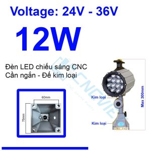 Đèn chiếu sáng máy CNC - Đèn LED cần - 24V hoặc 220V - Có loại Đế Kim Loại và Đế Nhựa. Đế xoay 360 độ và có nhiều khớp nối, dễ dàng điều chỉnh đèn - Chống nước / bụi / dầu / va đập.