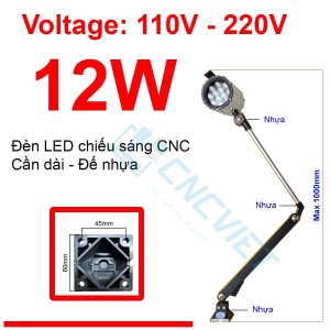 Đèn chiếu sáng máy CNC - Đèn LED cần - 24V hoặc 220V - Có loại Đế Kim Loại và Đế Nhựa. Đế xoay 360 độ và có nhiều khớp nối, dễ dàng điều chỉnh đèn - Chống nước / bụi / dầu / va đập.