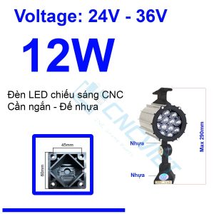 Đèn chiếu sáng máy CNC - Đèn LED cần - 24V hoặc 220V - Có loại Đế Kim Loại và Đế Nhựa. Đế xoay 360 độ và có nhiều khớp nối, dễ dàng điều chỉnh đèn - Chống nước / bụi / dầu / va đập.