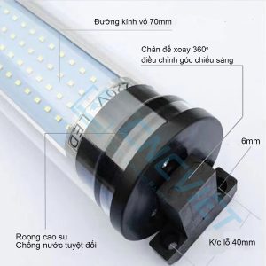 Đèn chiếu sáng máy CNC - Đèn ống LED CNC - Đế xoay 360 độ - Chiếu sáng vùng gia công - Chống nước / bụi / dầu / va đập.