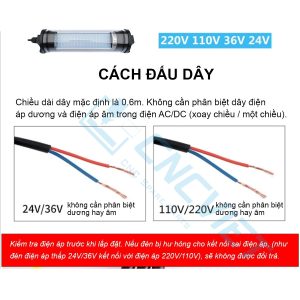 Đèn chiếu sáng máy CNC - Đèn ống LED CNC - Đế xoay 360 độ - Chiếu sáng vùng gia công - Chống nước / bụi / dầu / va đập.