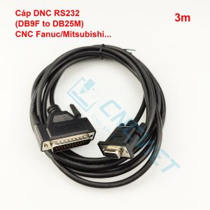 Cáp DNC RS232 (cáp CNC - DB9F to DB25M) - đúc nguyên khối - hàn máy tự động - chuẩn công nghiệp - không cần driver - Dành cho CNC Fanuc/Mitsubishi...