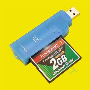 Combo Thẻ CF Transcend cho máy CNC, gồm: 01 thẻ nhớ CF Transcend công nghiệp CF200I, 01 đầu đọc CF USB, 01 adapter CF to PCMCIA của Transcend