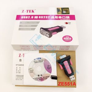 Đầu chuyển USB COM Z-TEK ZE551A (USB to RS232) sử dụng chip FTDI, chuyên dùng cho máy CNC, độ ổn định cao, không lỗi, free driver Win 7/8/10/11, LINUX