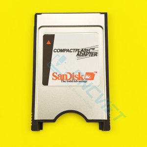 Adapter CF To PCMCIA Sandisk chuẩn công nghiệp dành cho máy CNC. Một đầu adapter cắm thẻ CF vào, đầu còn lại cắm vào máy CNC để rút / nạp dữ liệu.