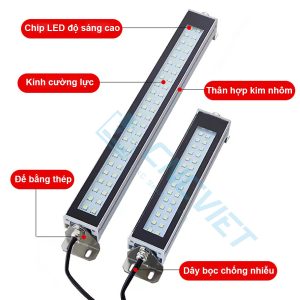 Đèn chiếu sáng máy CNC - Đèn LED vuông CNC - Đế xoay 360 độ - Kính cường lực - Thân hợp kim nhôm. Chống cháy - chống nước - chống dầu.