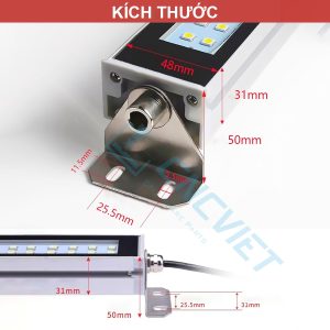 Đèn chiếu sáng máy CNC - Đèn LED vuông CNC - Đế xoay 360 độ - Kính cường lực - Thân hợp kim nhôm. Chống cháy - chống nước - chống dầu.