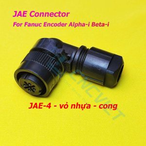 Connector Fanuc JAE (jack và vỏ hộp), JAE-4 JAE-10, thường dùng trong cáp encoder máy CNC hệ Fanuc, dòng Alpha-i và Beta-i (α-I và β-i)