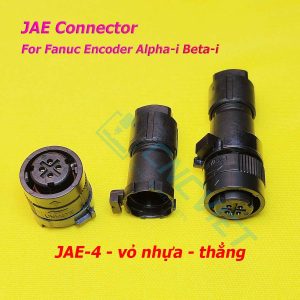 Connector Fanuc JAE (jack và vỏ hộp), JAE-4 JAE-10, thường dùng trong cáp encoder máy CNC hệ Fanuc, dòng Alpha-i và Beta-i (α-I và β-i)