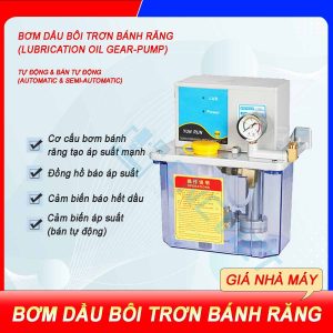 Bơm dầu bôi trơn bánh răng, có loại bán tự động và loại tự động hoàn toàn, 220V 1P 20W, 200ml/min 2.0MPa, Thường dùng trên máy CNC là loại bán tự động.