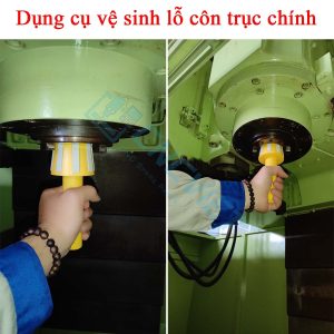 Dụng cụ vệ sinh trục chính của máy phay CNC sẽ loại bỏ cặn bẩn, các phoi bám trong lồng trục chính,....giúp bảo dưỡng trục chính sạch sẽ, hoạt động trơn tru, hiệu quả và ổn định hơn.