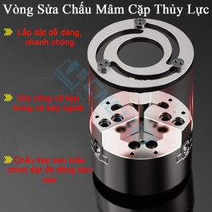Vòng sửa chấu mâm cặp thủy lực giúp máy tiện CNC của bạn định tâm chấu kẹp, tăng lực kẹp phôi đều hơn, giảm rung lắc khi gia công, tăng độ chính xác,...
