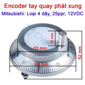Encoder tay quay phát xung được dùng thay thế cho các loại handle, hanwheel, MPG của máy phay, tiện CNC. Giải pháp điều khiển chính xác cho máy CNC, PLC