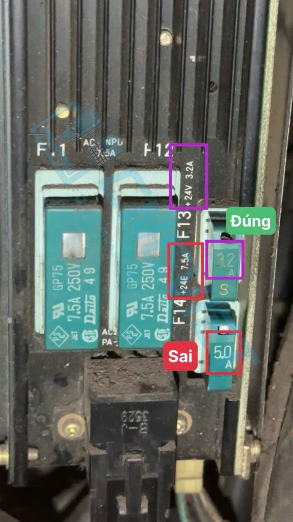 Sử dụng cầu chì không đúng dòng điện