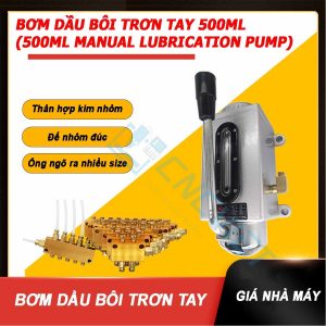 Bơm dầu tay chất lượng cao, đế nhôm đúc nguyên khối – bền bỉ theo năm tháng. Mắt hiển thị dầu, ống 4mm kèm đầu 6mm. Dùng tốt cho dầu N32-N68. Có sẵn tại CNCVIET.
